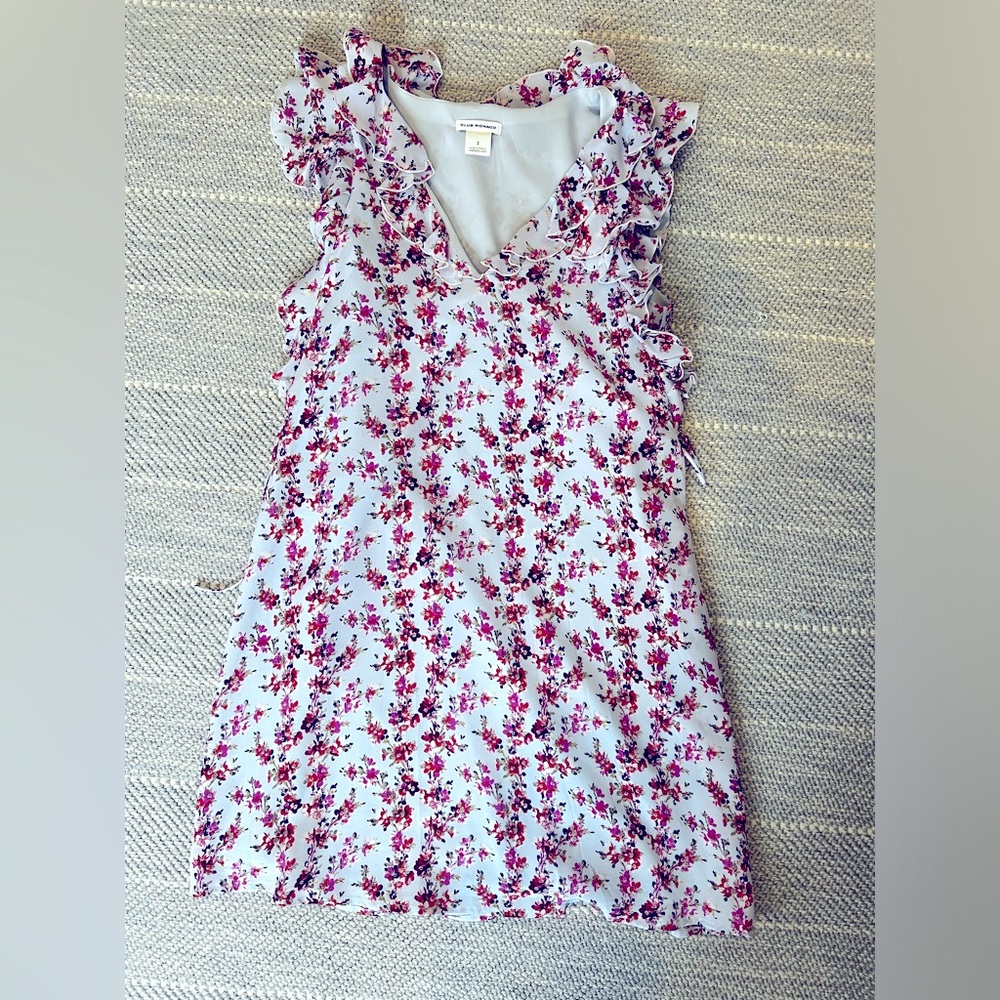 Club Monaco floral printed silk dress, size 2